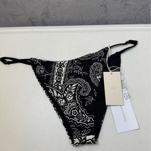 Kith Bikini Bottoms Paisley Tova Adjustable Bottom Black Size XL Bandana New